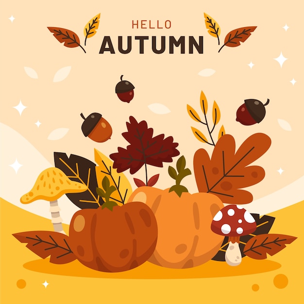 flat illustration for autumn celebration
