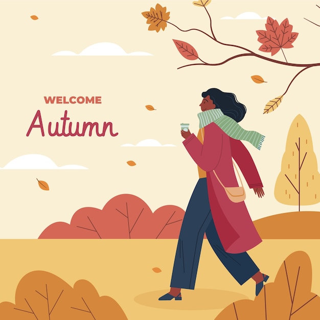 Free vector flat illustration for autumn celebration