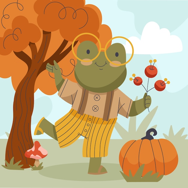 Illustrazione piatta per la celebrazione dell'autunno