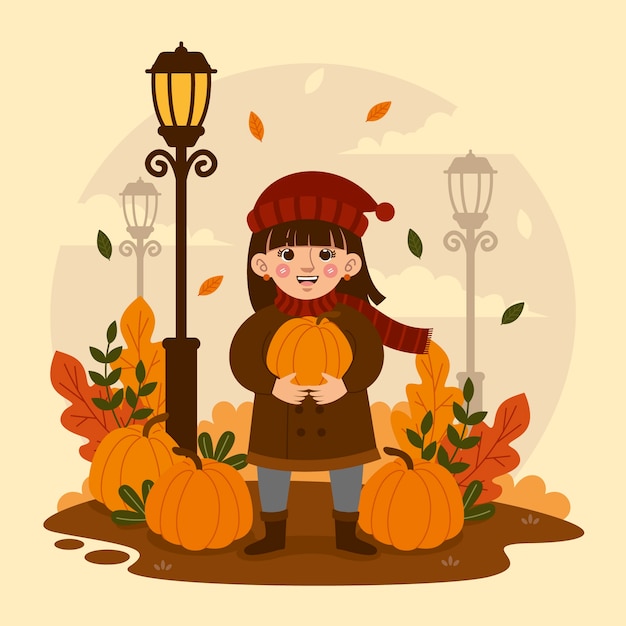 Flat illustration for autumn