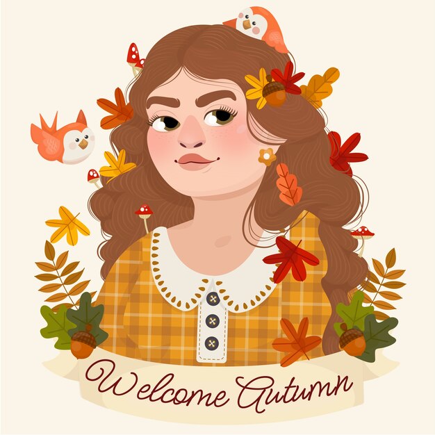 flat illustration for autumn