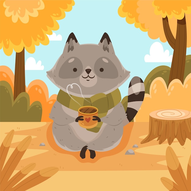 Flat illustration for autumn