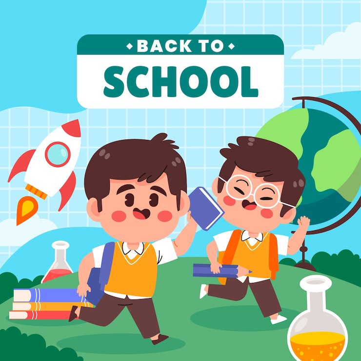 無料Vector 新学期のフラットイラスト