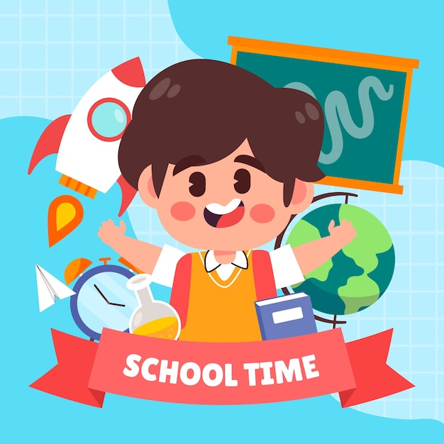 Free vector flat illustration for back to school season