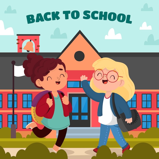 Back to School Season Vector Illustrations: Free Downloadable Flat Illustrations