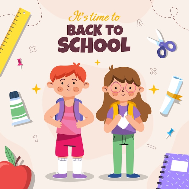 Flat illustration for back to school season