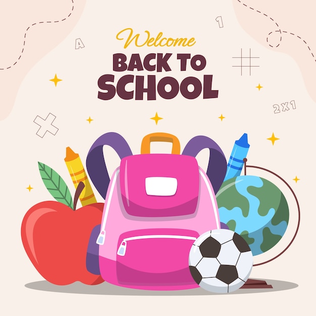 Flat illustration for back to school season