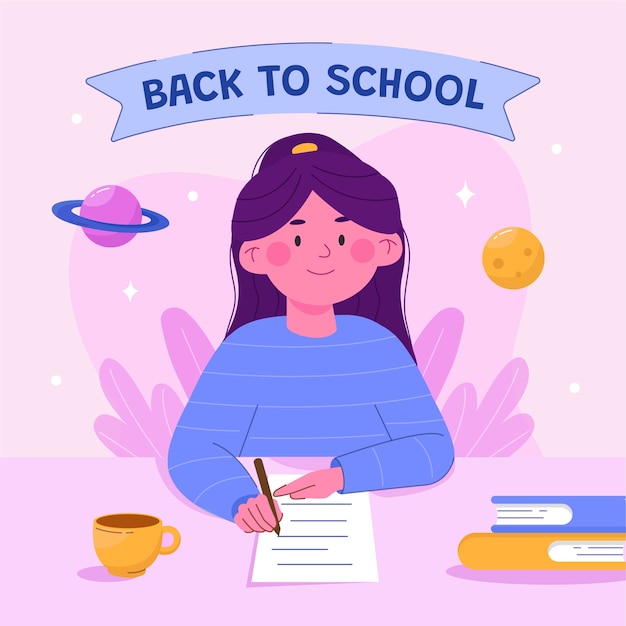 Free vector flat illustration for back to school season