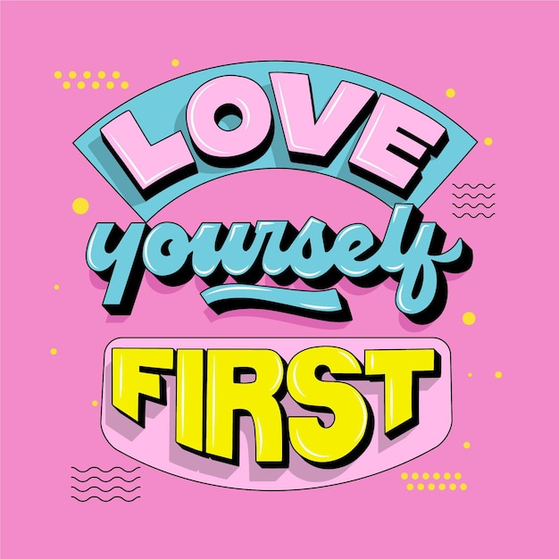 Flat illustration of beautiful and inspirational lettering