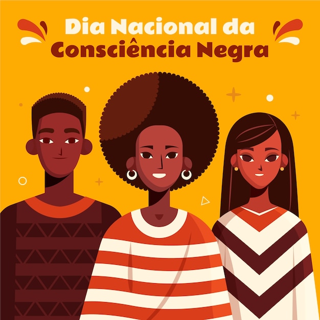 Free vector flat illustration for black awareness day with people