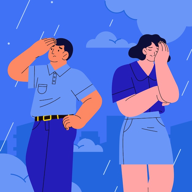 Flat illustration for blue monday