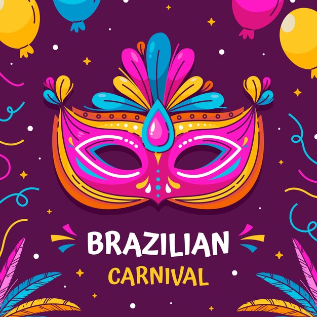 Flat illustration for brazilian carnival celebration