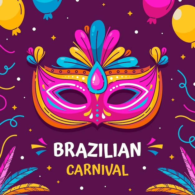 ブラジル の カーニバル 祝い の フラット イラスト