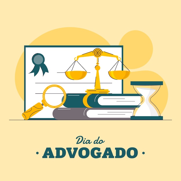 Flat illustration for brazilian lawyer's day celebration