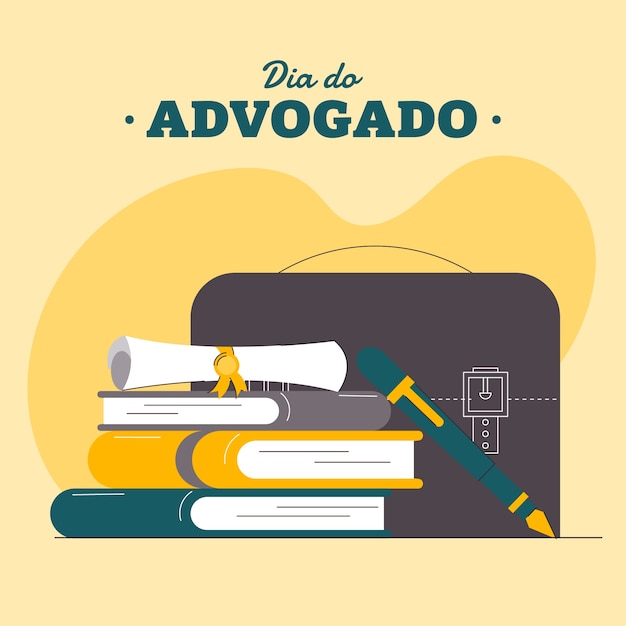 Flat illustration for brazilian lawyer's day celebration