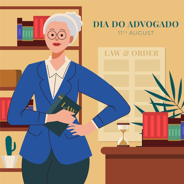 Плоская иллюстрация к празднованию дня бразильского юриста