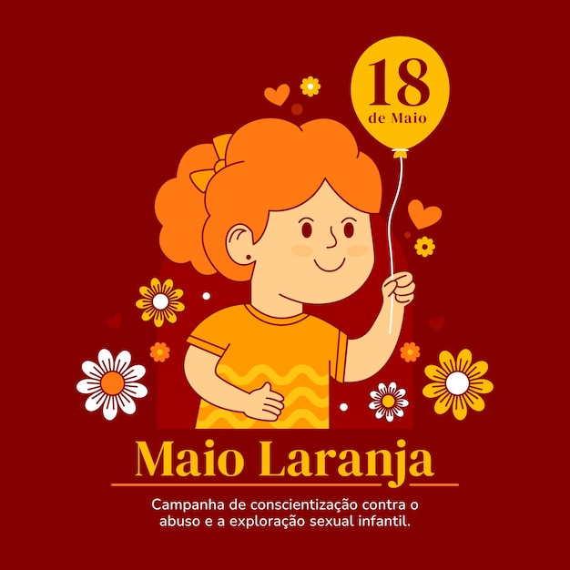 Free vector flat illustration for brazilian maio laranja