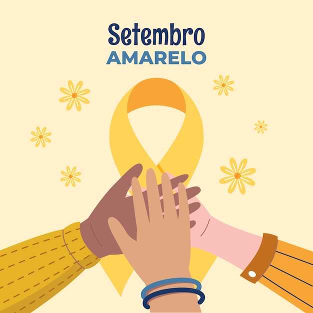 Vettore gratuito illustrazione piatta per la consapevolezza del mese brasiliano di prevenzione del suicidio