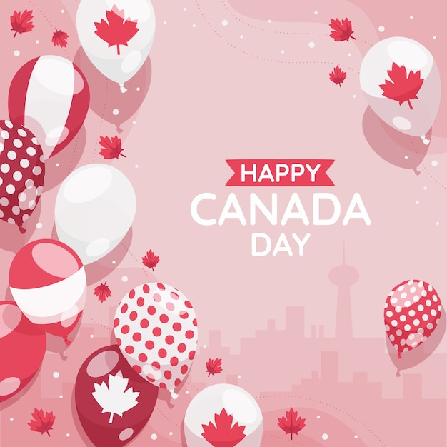 Flat illustration for canada day celebration