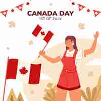 Vettore gratuito illustrazione piatta per la celebrazione del giorno del canada
