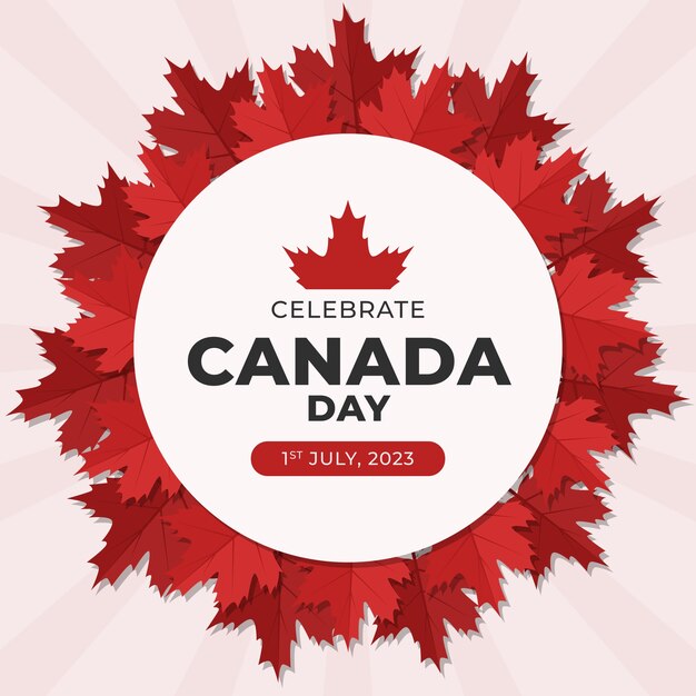캐나다 데이 축하를 위한 평면 그림