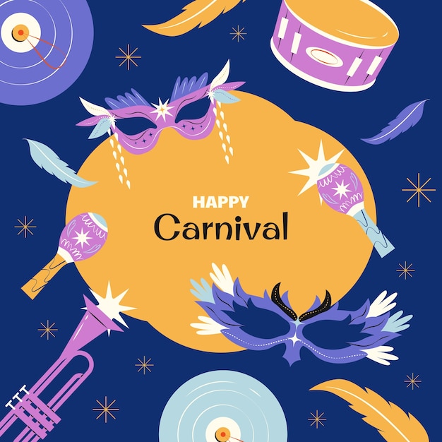 Flat illustration for carnival party celebration