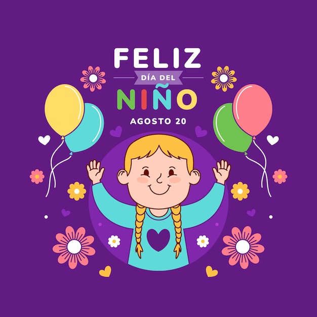 flat illustration for children's day celebration in spanish