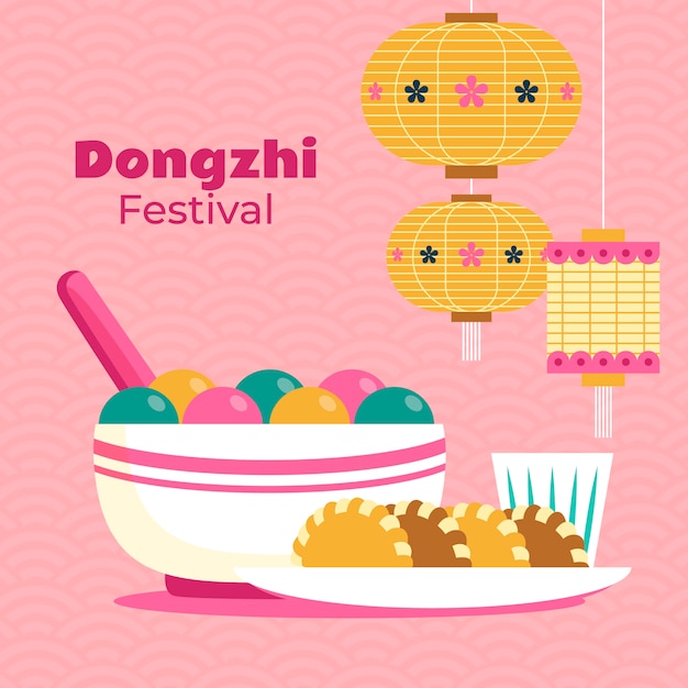 Free vector flat illustration for chinese dongzhi festival