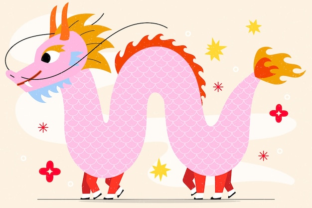 Flat illustration for chinese new year festival