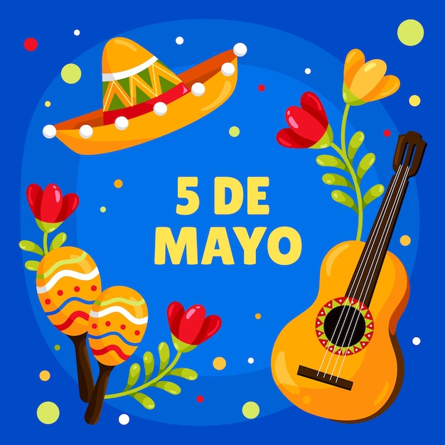 Free vector flat illustration for cinco de mayo celebration