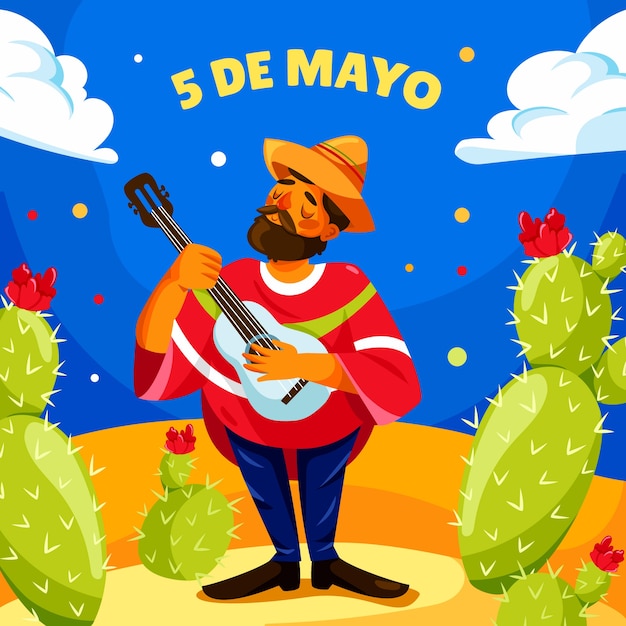 cinco de mayo 축하를 위한 평면 그림