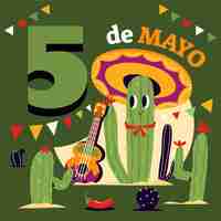 Free vector flat illustration for cinco de mayo celebration