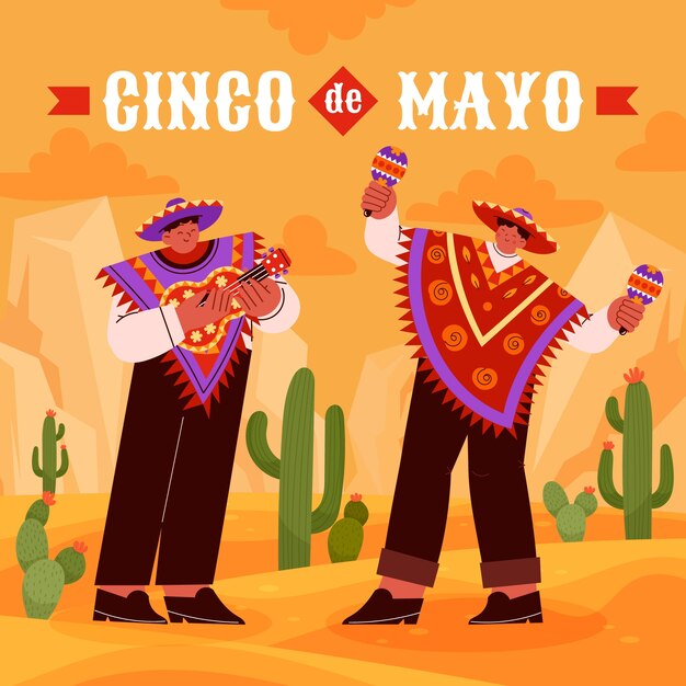 Flat illustration for cinco de mayo celebration