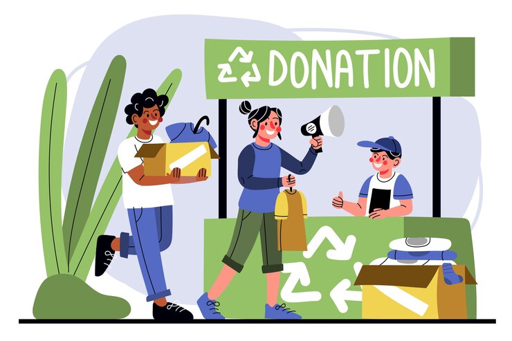 Free Vector flat illustration clothing donation