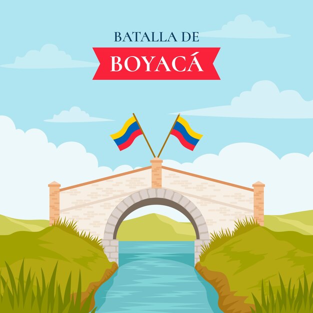 Flat illustration for colombian batalla de boyaca