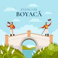 Free vector flat illustration for colombian batalla de boyaca