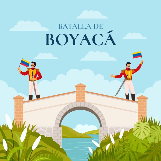Flat illustration for colombian batalla de boyaca
