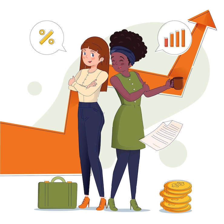 Free Vector flat illustration confident female entrepreneurs