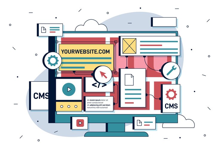 Free Vector flat illustration of content management system