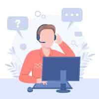 Free vector flat illustration customer support