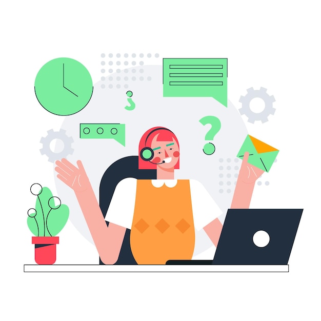 Free vector flat illustration customer support