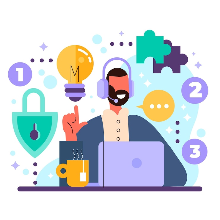 Free Vector flat illustration customer support