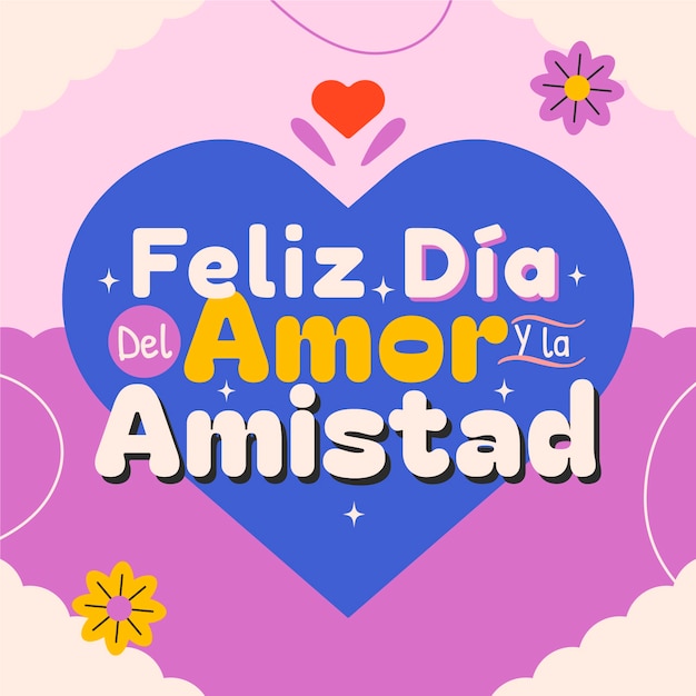 Free Vector | Flat illustration for dia del amor y la amistad celebration