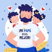 Vettore gratuito illustrazione piatta per la celebrazione del dia del padre