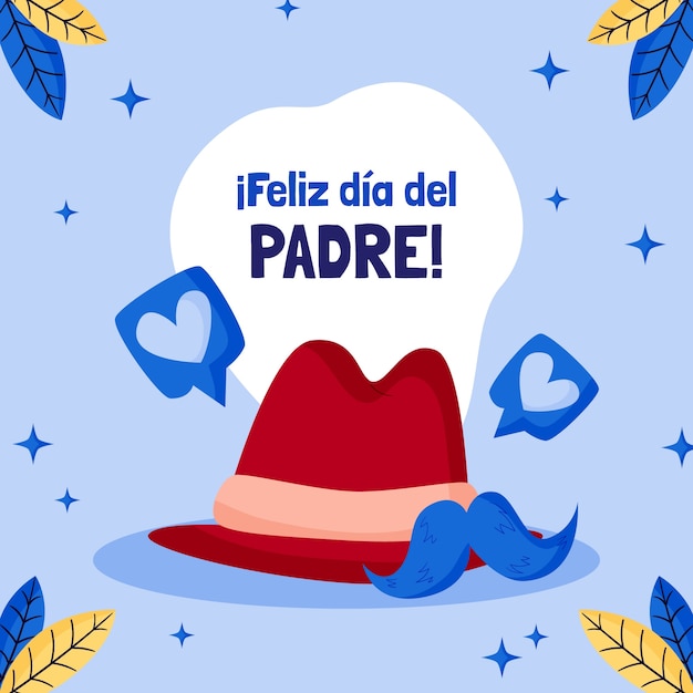 Free vector flat illustration for dia del padre celebration