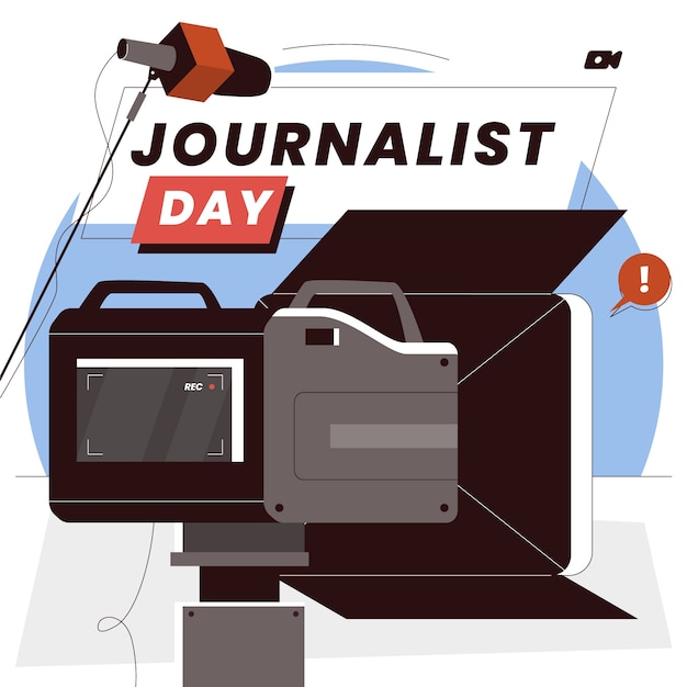 Flat illustration for dia del periodista celebration