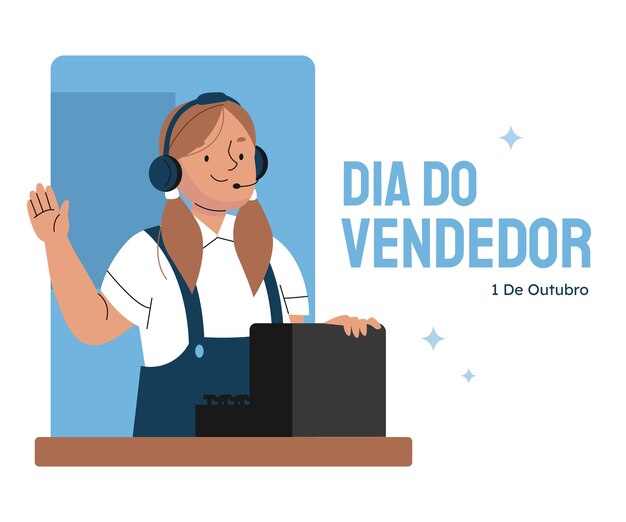 Flat illustration for dia do vendedor