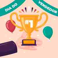 Free vector flat illustration for dia do vendedor