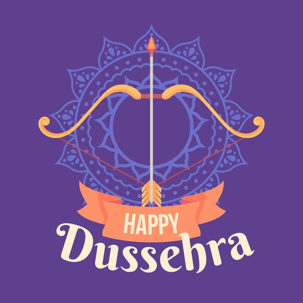 Flat illustration of dussehra event bow