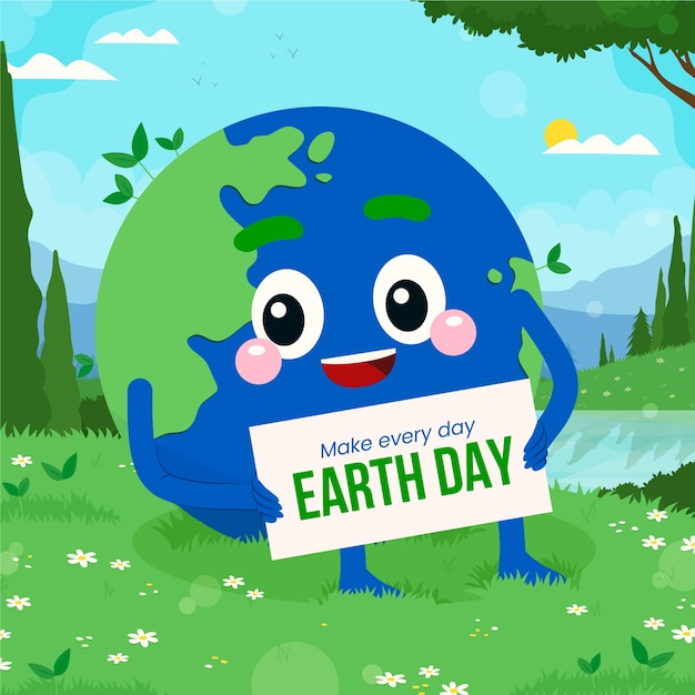 Free vector flat illustration for earth day celebration and awareness